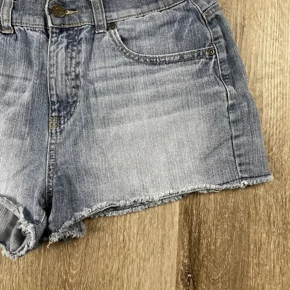 Mudd High Rise Raw Hem Daisy Duke Jean Shorts Women’s 13 Distressed Vintage Cut - Picture 5 of 16